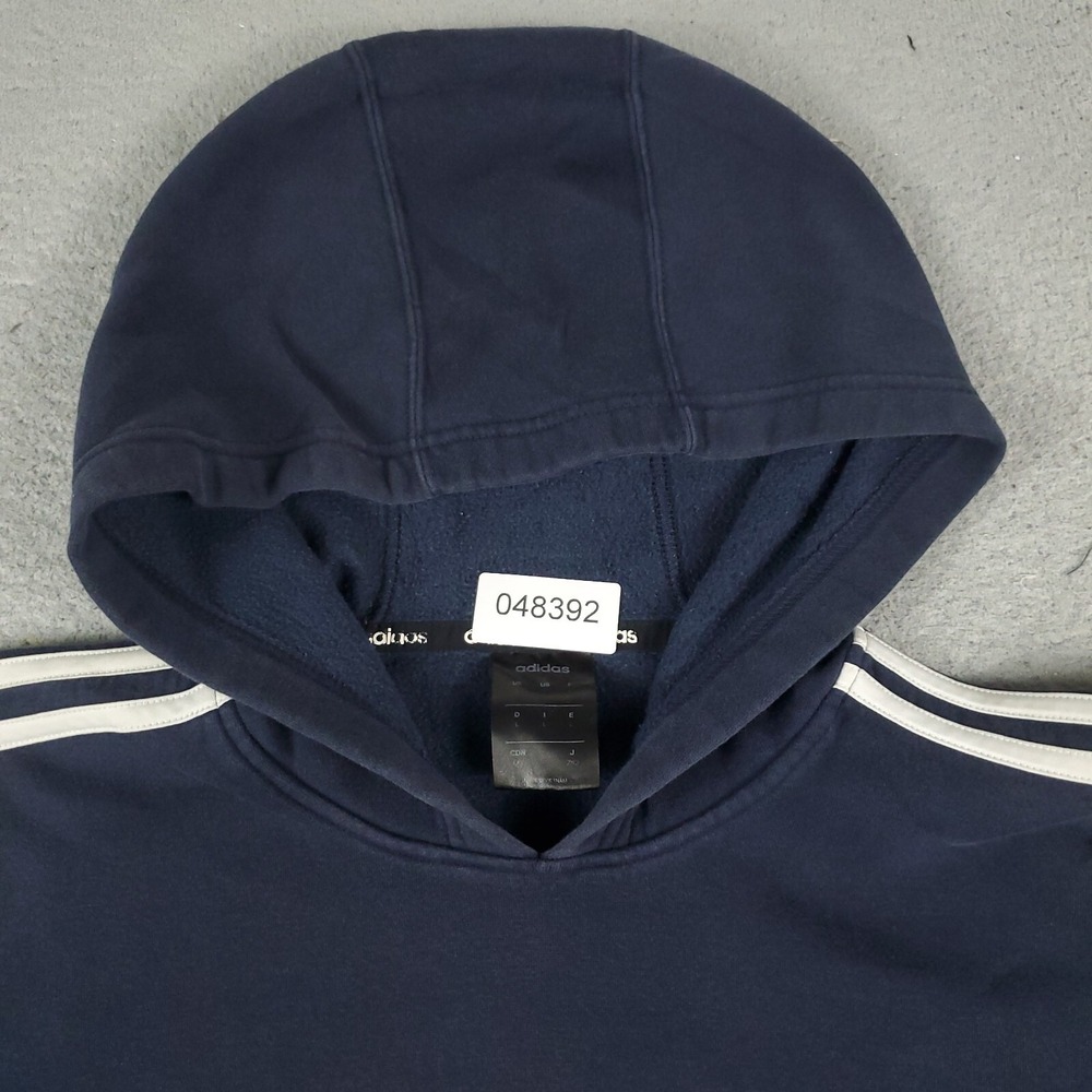 Adidas Sweater Mens Large Blue Casual Pullover Hoodie Sweatshirt * - Picture 2 of 9